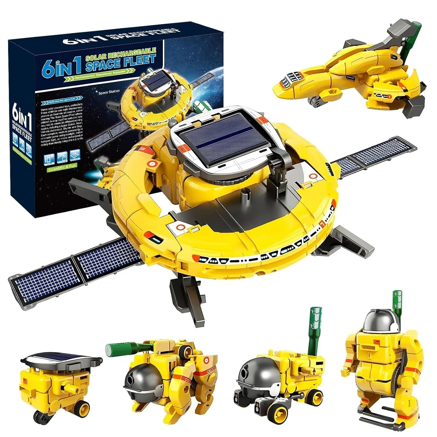 Set educativ robot solar 6 in 1 de construit, explorarea spatiului, dezvoltarea abilitatilor stem