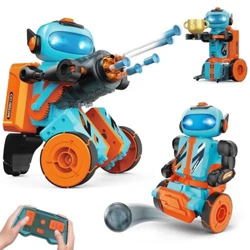 Kit robot 3 in 1 programabil Kyanio cu telecomanda, constructie DIY STEM si functii multiple