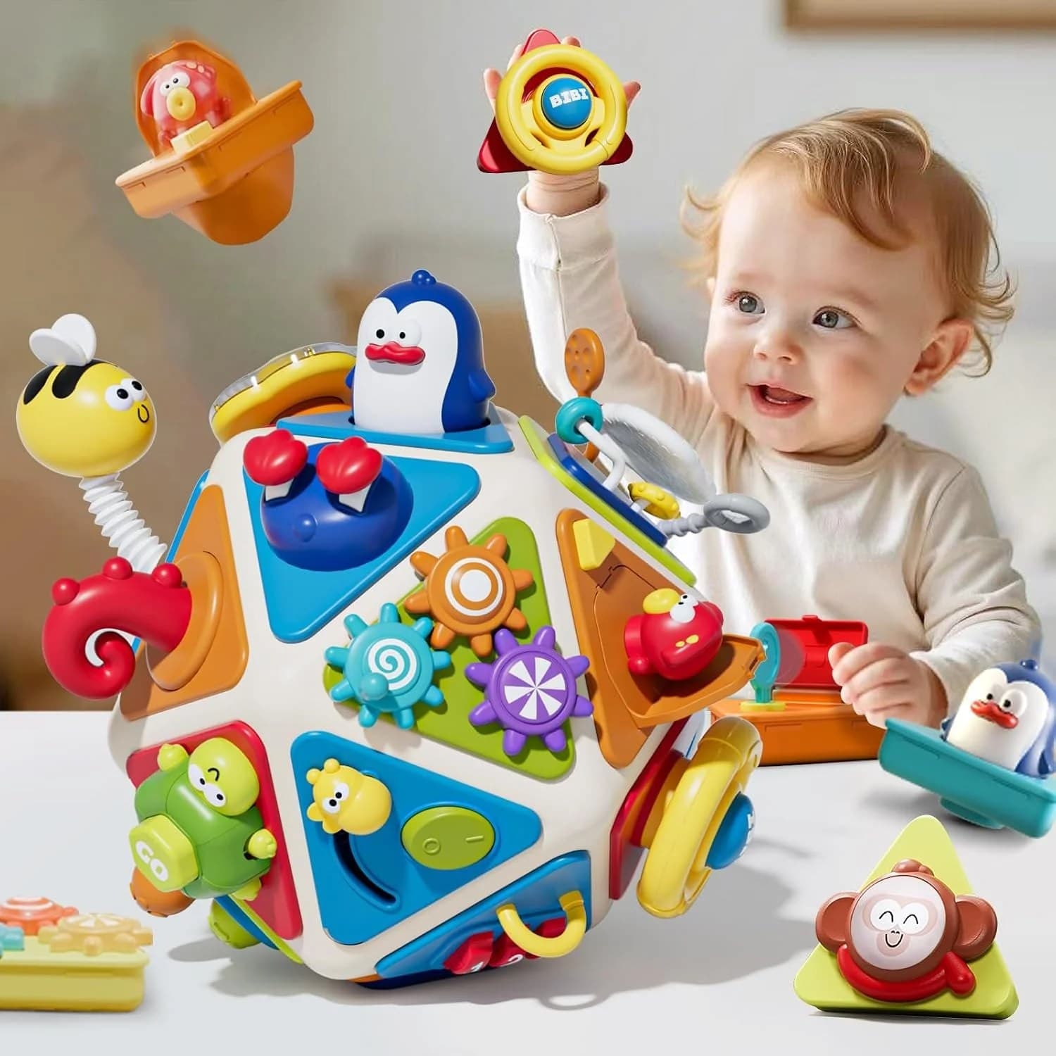 Cub de activitati interactiv montessori 20 in 1 pentru bebelusi si copii mici