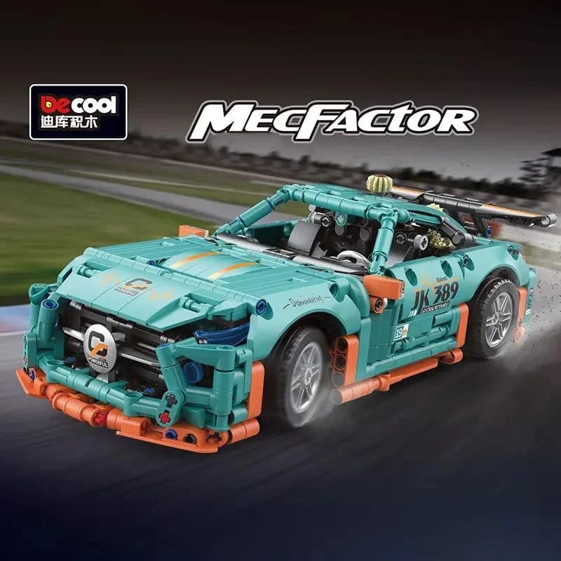 Set de constructie MecFactor masina sport de curse din blocuri, 1294 piese, pentru pasionatii de masini